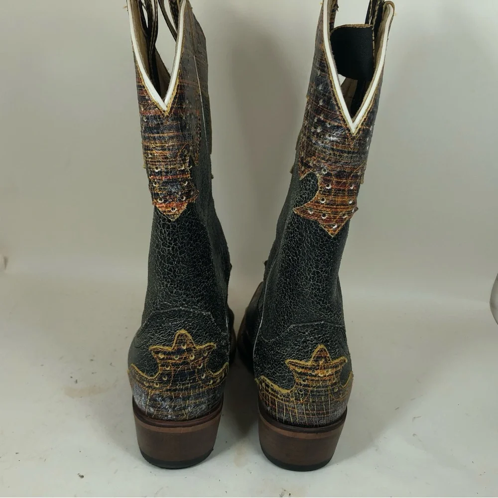 Justin Boots Vera Black Snip Toe Cowboy  Womens Black Casual Boots L4455 Sz 6 B